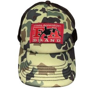 Final Approach Brand Adjustable Camo Trucker Hat Patch Logo Cap